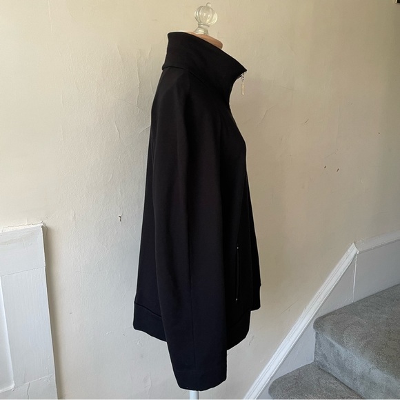 St. John Sport Black Stretch Cotton Zip Up Snap Detail Sweater Jacket Size Med - Picture 4 of 10